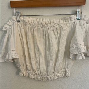 Ocean Drive S Off-Shoulder Off-White Crop Top – Beachy Boho Style